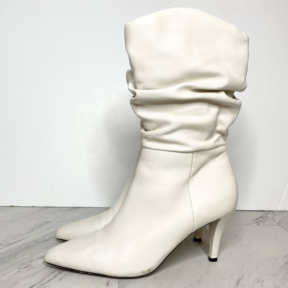 Vince Camuto Sonbela White Leather Slouch Boot 10M - Picture 1 of 16